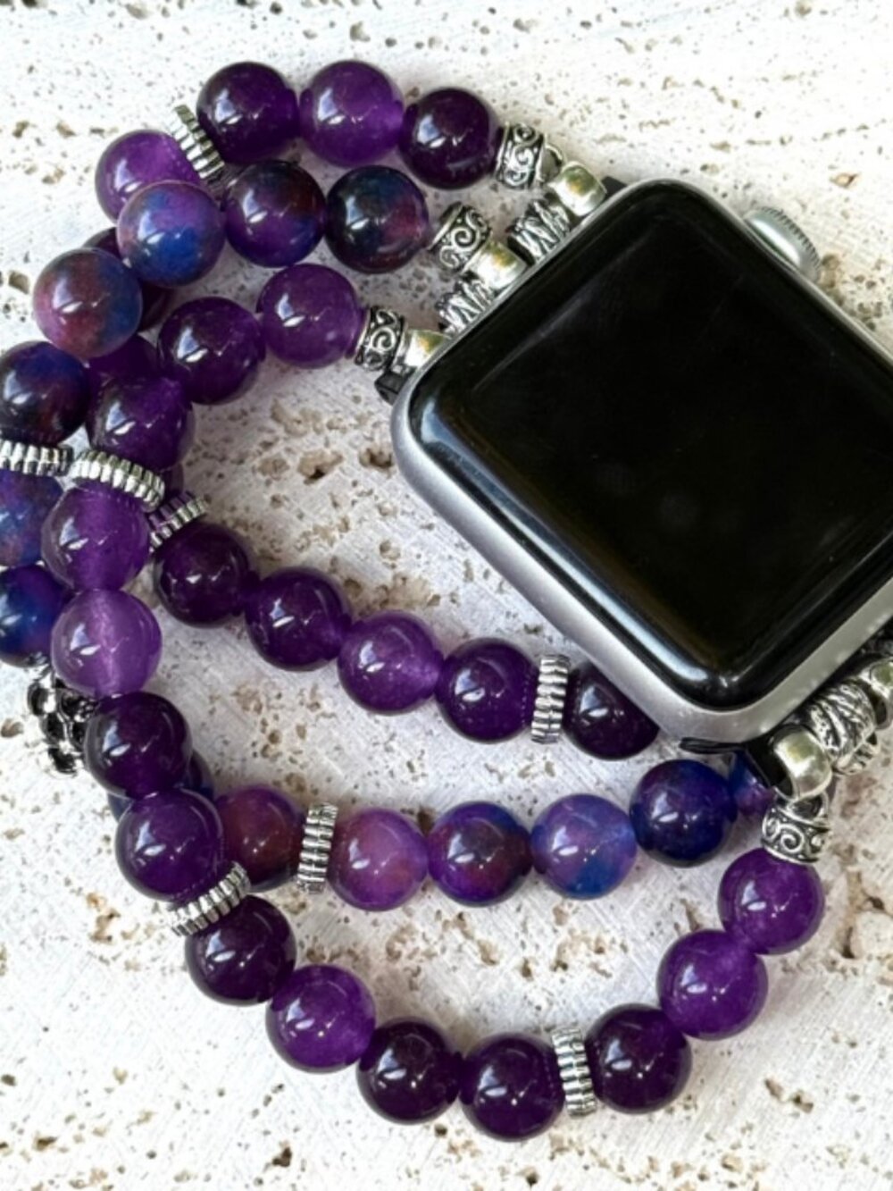 Apple Watch Band 42/44mm Amethyst Sugilite Beaded Crystal Boho Bracelet Strap